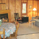 old log cottage living area